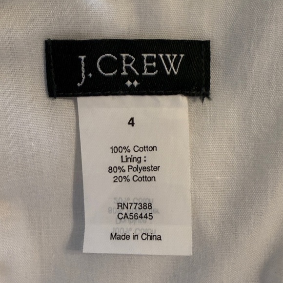 J. Crew Dress Strapless  Floral  White and Blue Cotton Dress with Pockets   4 - Picture 10 of 13